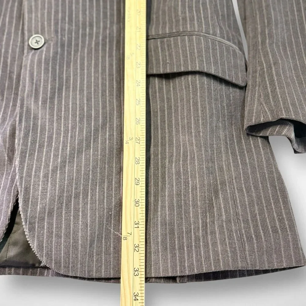 Banana‎ Republic Corduroy Blazer Mens 46 Long Gray Striped Lined Casual Western